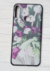 Чехол с рисунком для Huawei Y6p - Цветы на белом фоне