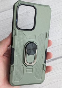 Ударопрочный чехол Transformer Ring для Xiaomi Redmi 13C - Dark Green