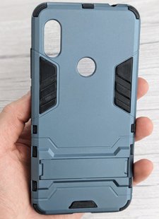 Ударопрочный чехол с подставкой для Xiaomi Note 6 Pro - Dark Blue