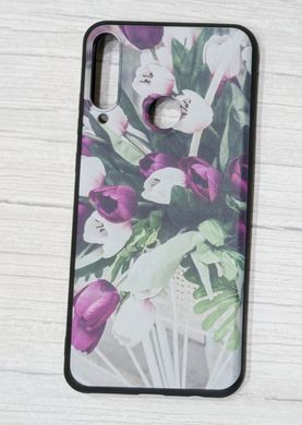 Чехол с рисунком для Huawei Y6p - Цветы на белом фоне