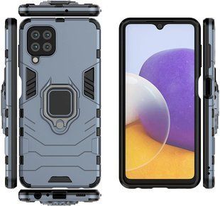 Ударопрочный чехол Transformer Ring для Samsung Galaxy M22 - Dark Blue