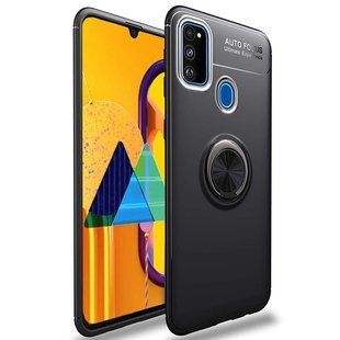 TPU чехол Hybird ColorRing под магнитный держатель для Samsung Galaxy M21 - Black