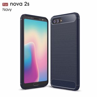 Силиконовый чехол Hybrid Carbon для Huawei Nova 2S - Blue