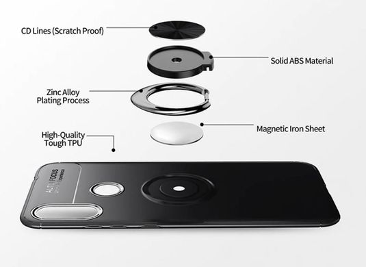 Чехол Hybrid Ring с магнитным держателем для Xiaomi Redmi 7 - Black