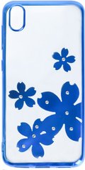 Прозрачный чехол с узором для Xiaomi Redmi 7A - Blue flower