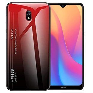 TPU+Glass чехол Crazy Gradient для Xiaomi Redmi 8a - Red
