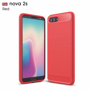 Силиконовый чехол Hybrid Carbon для Huawei Nova 2S - Red