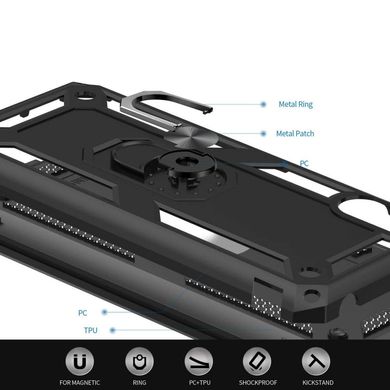 Ударопрочный чехол GETMAN Ring для Xiaomi Redmi 9A - Black