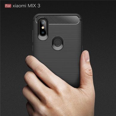Силиконовый чехол Hybrid Carbon для Xiaomi Mi Mix 3 - Black
