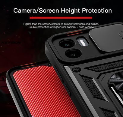Протиударний чохол Transformer Ring для Xiaomi Redmi A1 / A2 - Blue Camshield