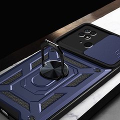 Ударопрочный чехол Hybrid Ring Camshield для Xiaomi Redmi 10C - Navy Blue