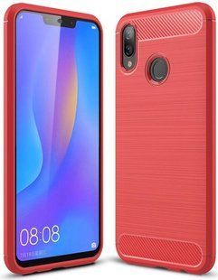 Силіконовий чохол Hybrid Carbon для Huawei P Smart Plus - Red