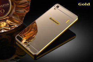 Металлический чехол для Lenovo A7000 (K3 Note) "золотой зеркальный"