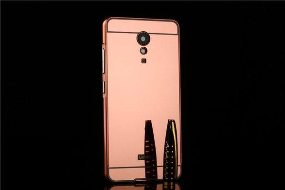 Металлический чехол для Lenovo P2 "розовый зеркальный"