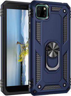 Ударопрочный чехол GETMAN Ring для Huawei Y5p 2020 - Dark Blue
