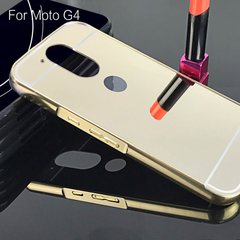 Металлический чехол для Motorola Moto G4 / G4 Plus "золотой зеркальный"