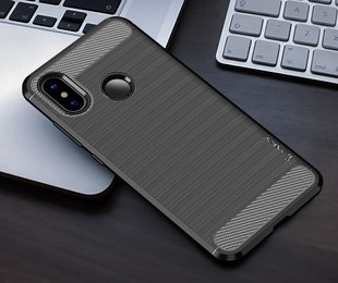 Силиконовый чехол iPaky Premium Carbon для Xiaomi Mi 8 - Black