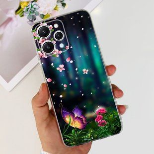 Силіконовий чохол з малюнком для Xiaomi Redmi 12 - Квіти на блакитному тлі