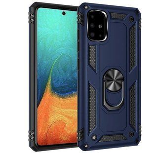 Ударопрочный чехол Transformer Ring для Samsung Galaxy A51 - Dark Blue