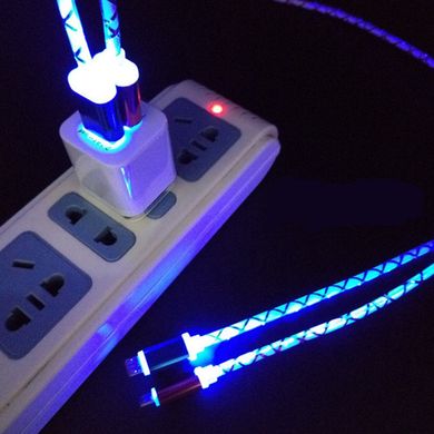 Дата кабель (світиться) MicroUSB-USB - Blue