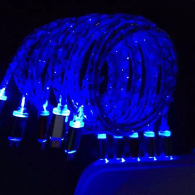 Дата кабель (светящийся) MicroUSB-USB - Blue