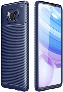 Чехол Premium Carbon для Xiaomi Poco X3 NFC / Poco X3 Pro - Dark Blue