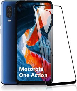 Защитное стекло 3D Full Cover для Motorola One Vision / One Action