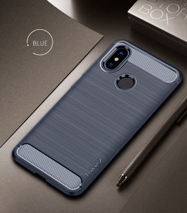 Силиконовый чехол iPaky Premium Carbon для Xiaomi Mi 8 - Dark Blue