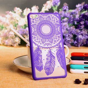 Чехол с узором "Перья" для Lenovo S60 "фиолетовый"