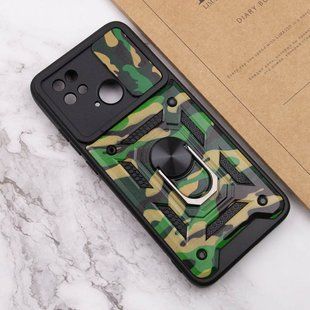 Ударопрочный чехол Hybrid Ring Camshield для Xiaomi Redmi 10C - Green