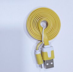 Кабель тканевый USB-Type-C - Yellow