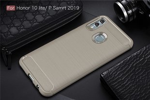 Защитный чехол Hybrid Carbon для Huawei P Smart 2019 - Brown