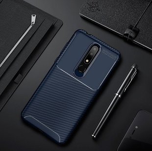 Чехол Premium Carbon для Nokia 3.1 Plus - Blue