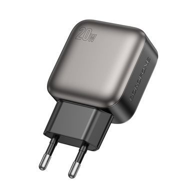 Сетевое зарядное устройство Borofone BAS54A PD 20W+QC3.0 (1USB/1Type-C/3A) - Grey