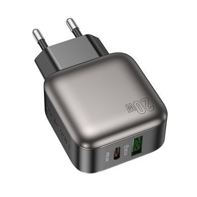 Сетевое зарядное устройство Borofone BAS54A PD 20W+QC3.0 (1USB/1Type-C/3A) - Grey