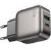 Сетевое зарядное устройство Borofone BAS54A PD 20W+QC3.0 (1USB/1Type-C/3A) - Grey (29668). Фото 1 из 11