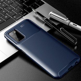 Защитный чехол Hybrid Carbon Case для Samsung Galaxy A03s - Dark Blue