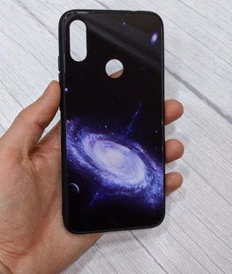 Чехол TPU+Glass Print Case для Xiaomi Redmi Note 7 - Black