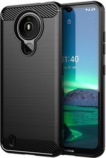 Защитный чехол Hybrid Carbon для Nokia 1.4 - Black