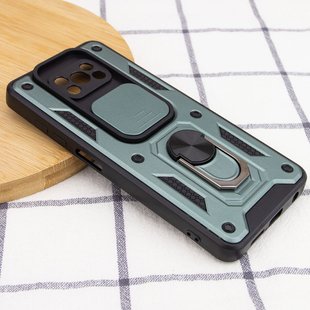 Ударопрочный чехол GETMAN Ring для Xiaomi Poco X3 NFC / Poco X3 Pro - Navy Green