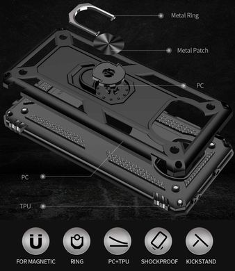 Удароміцний чохол GETMAN Ring для Xiaomi Poco X3 NFC / Poco X3 Pro - Camshield Black