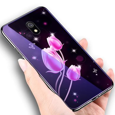 TPU+Glass чехол с цветами для Xiaomi Redmi 8a - Тюльпаны