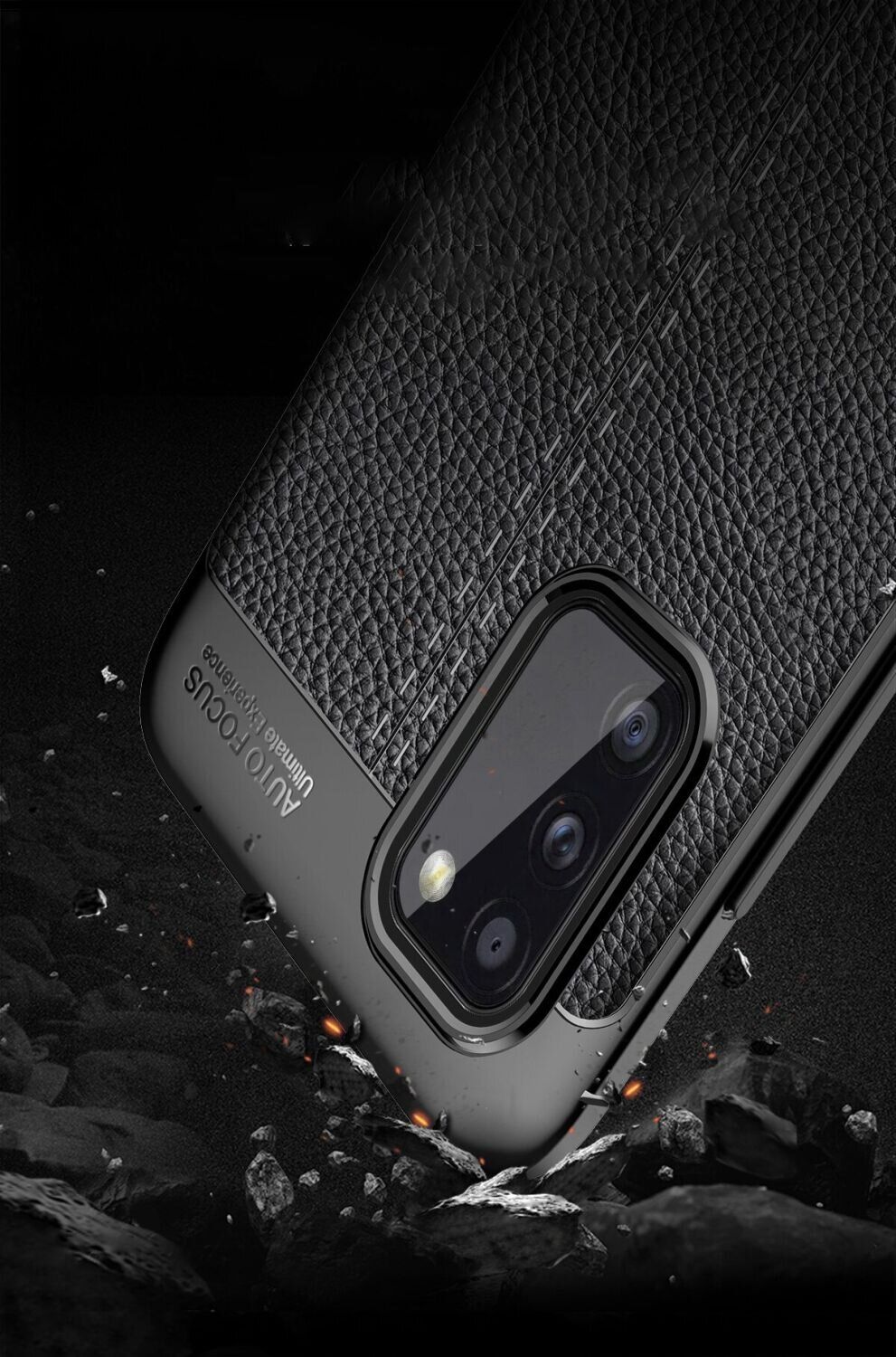 Защитный чехол Hybrid Leather Cover для Samsung Galaxy A02S - Black-2