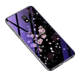 TPU+Glass чехол с цветами для Xiaomi Redmi 8a - Мелкие цветки