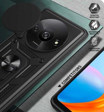 Удароміцний чохол Hybrid Ring Camshield для Xiaomi Redmi A3 - Black