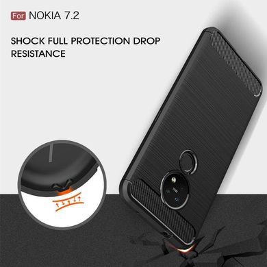 Защитный чехол Hybrid Carbon для Nokia 7.2 - Dark Blue