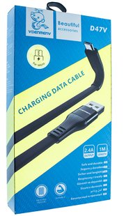 Кабель Denmen D47V USB - micro USB (2,4A) 1m Black