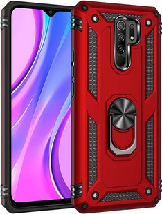 Ударопрочный чехол GETMAN Ring для Xiaomi Redmi 9 - Red