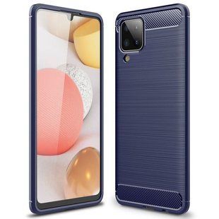 Чехол Hybrid Carbon для Samsung Galaxy A12/M12 - Dark Blue