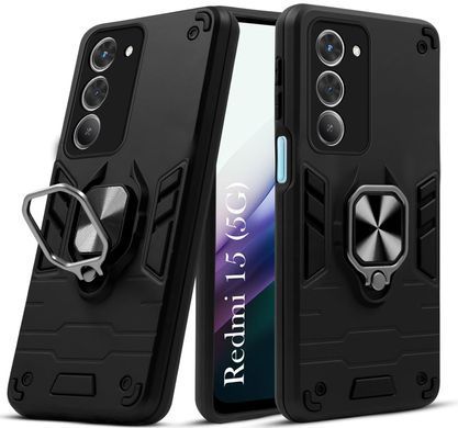 Противоударный чехол Transformer Ring для Xiaomi Redmi 15 - Black